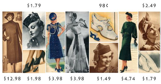 Few examples of ladies fashion from the 30's