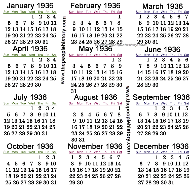 Calendario 1936 = 2020 Forocoches